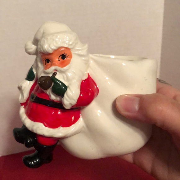 Vintage Christmas 1950 ceramic jolly Santa planter made in Japan handpainted - Picture 7 of 7